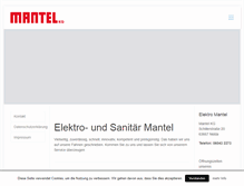 Tablet Screenshot of elektro-mantel.de